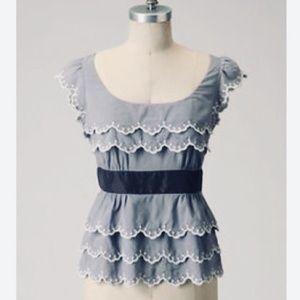 Anthropologie Floreat ice capped blouse